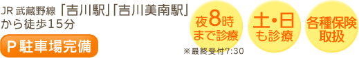 JR武蔵野線「吉川駅」から徒歩15分