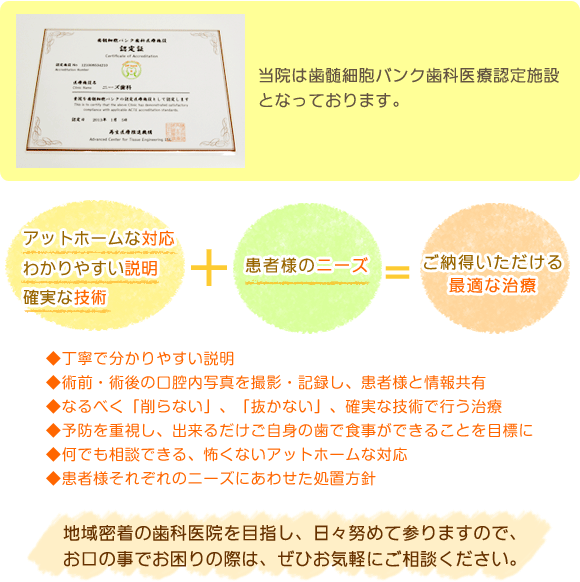 地域密着の歯科医院を目指し、日々努めてまいりますので、お口の事でお困りの際は、ぜひお気軽にご相談ください。