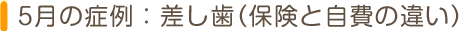 5月の症例：差し歯（保険と自費の違い）